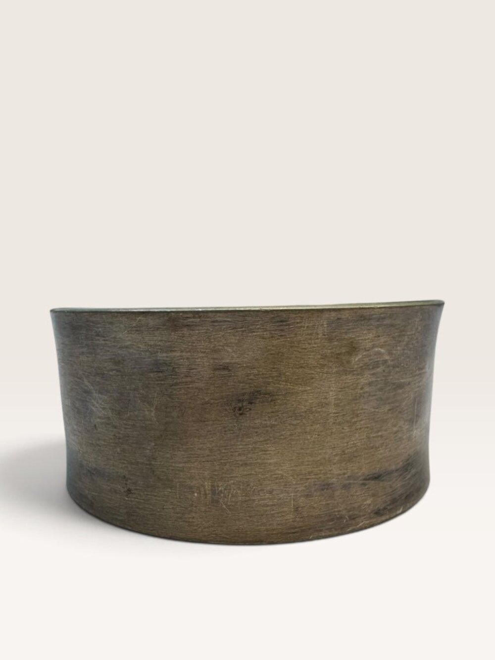 Studio Modernist Patinated Brass Flared Concave Wide Cuff Bracelet 2.39"